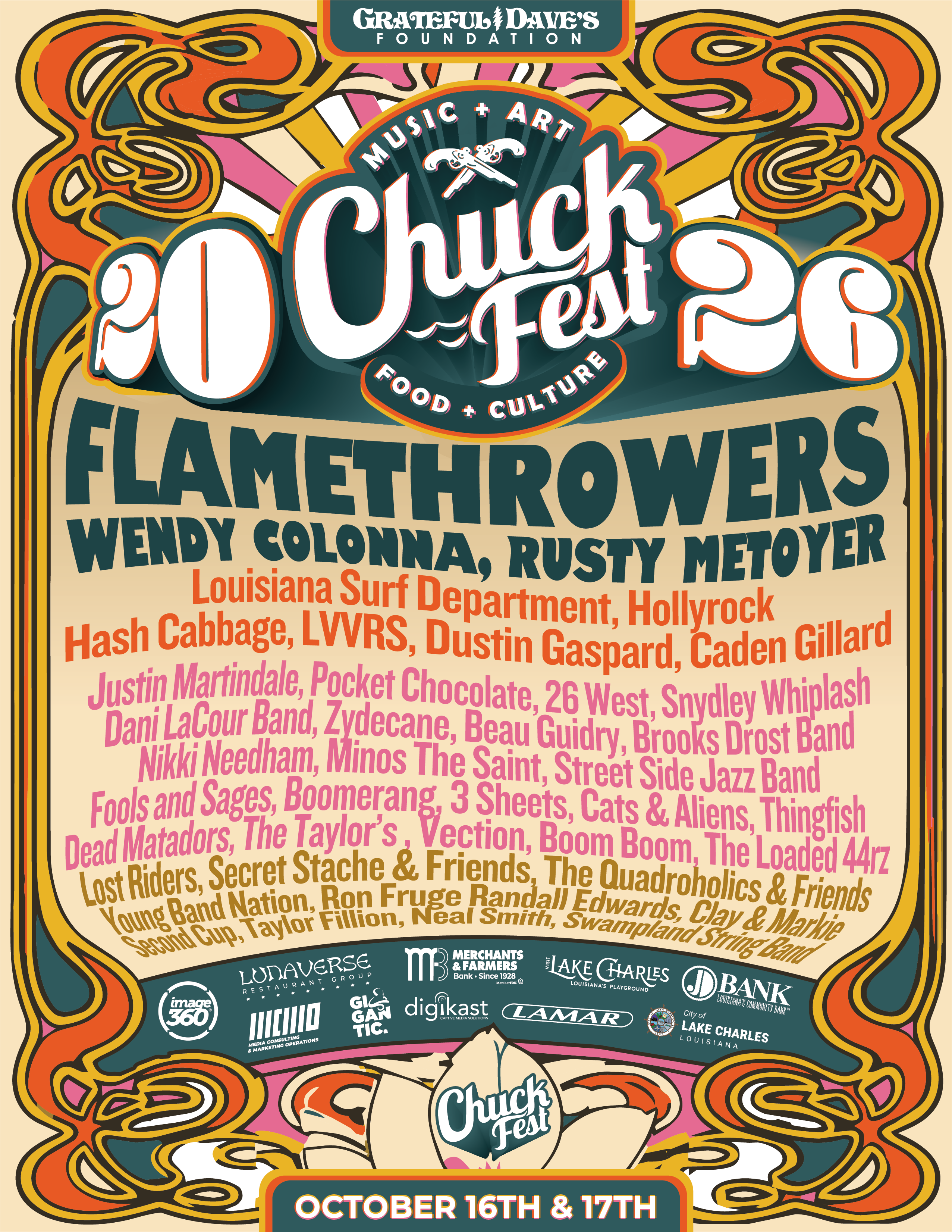 Chuck Fest 2026 music lineup poster